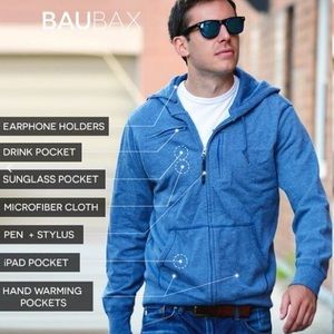 BauBax travel hoodie with many features